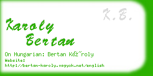 karoly bertan business card